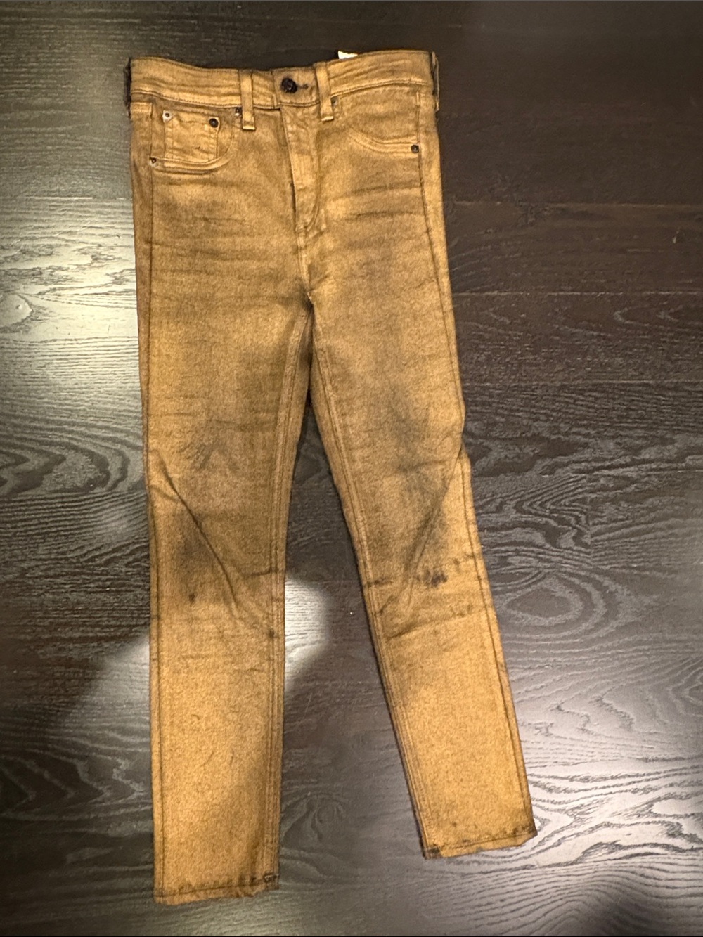 rag & bone Women's Coated Jeans, Gold, Size 24